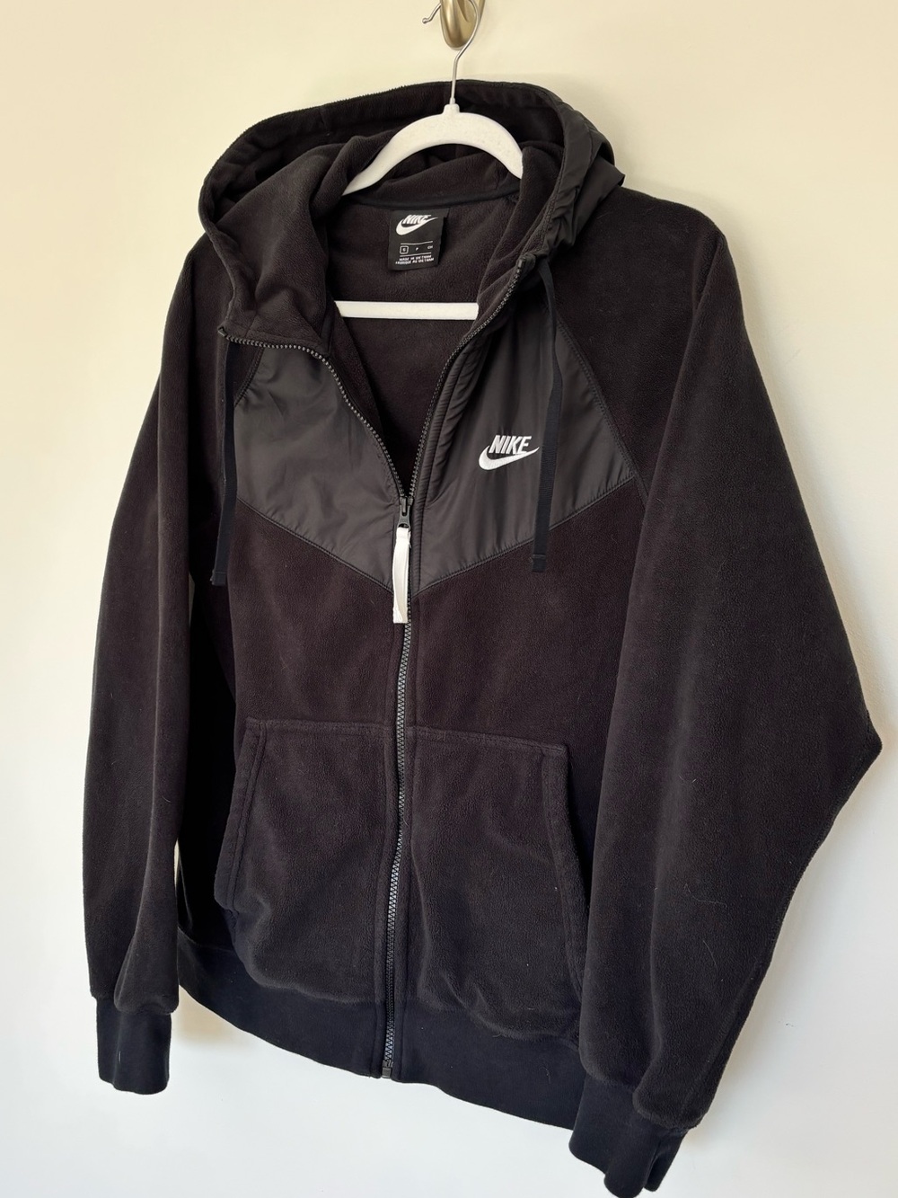 Nike Black Hooded Full-Zip Up Fleece Jacket/Sweater | Men’s Small